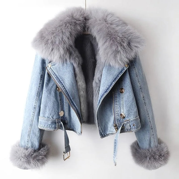 Amber Fur Denim Jacket