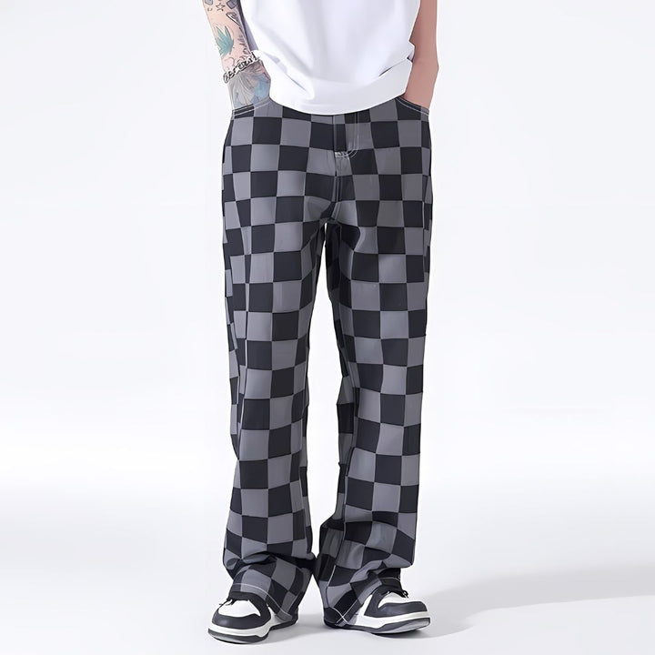 Chessboard Premium Denim Pants